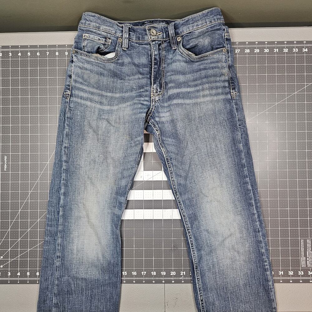 BKE Jeans Mens 30x32 Jake Straight Distressed Grunge Western Embroidered Cowboy